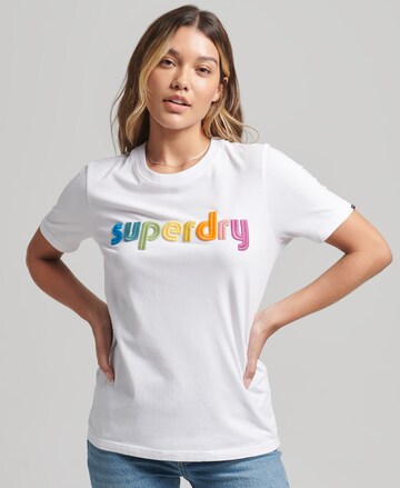 Superdry Тениска в бяло: отпред
