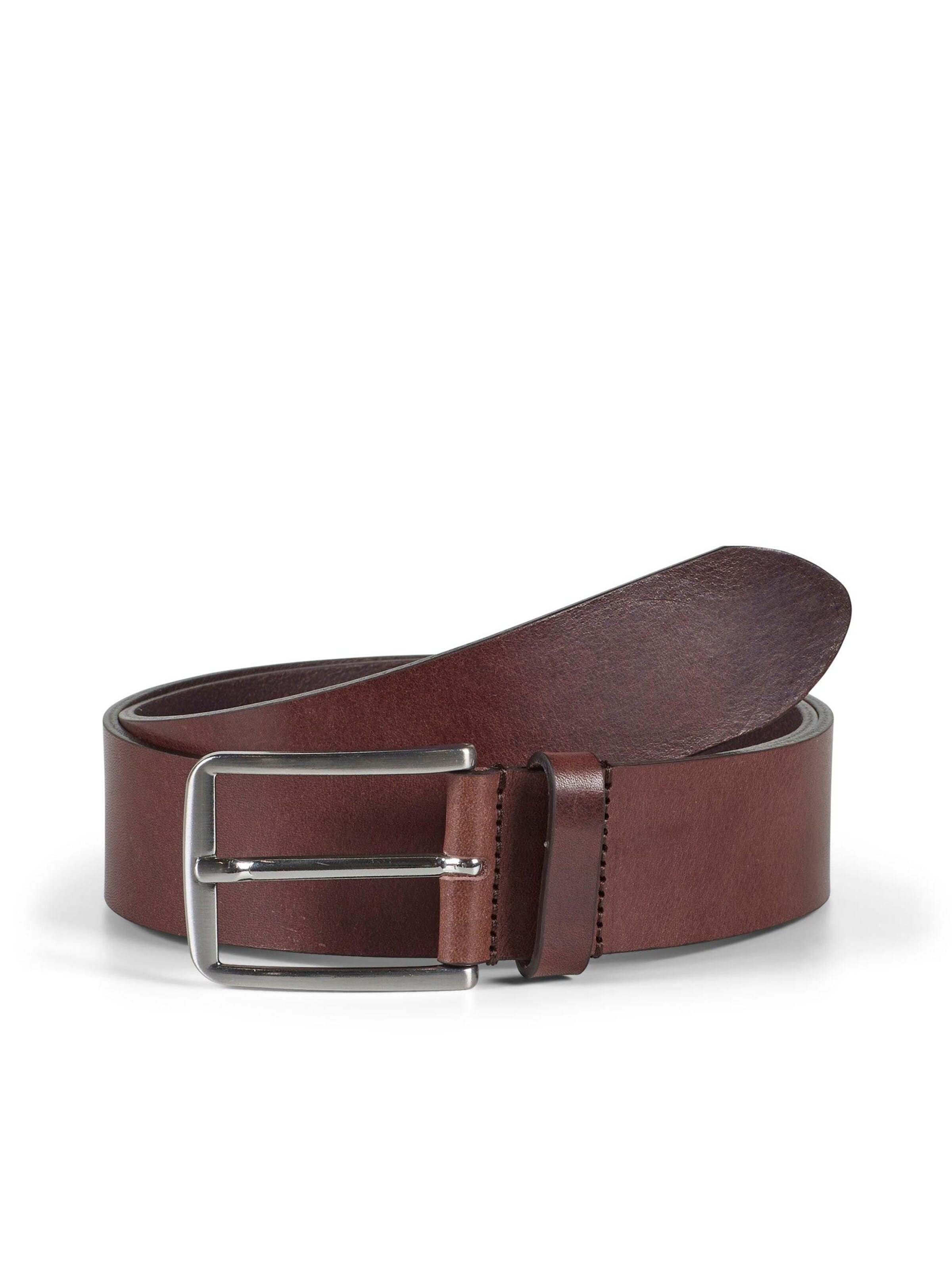 Howard London Riem 'Leather Jeans Belt Asher Dark Brown' in Bruin: voorkant