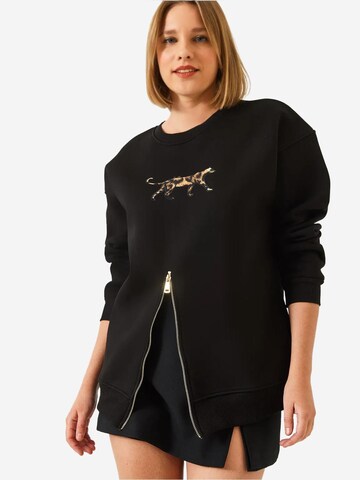 Bianco Lucci Sweatshirt in Black