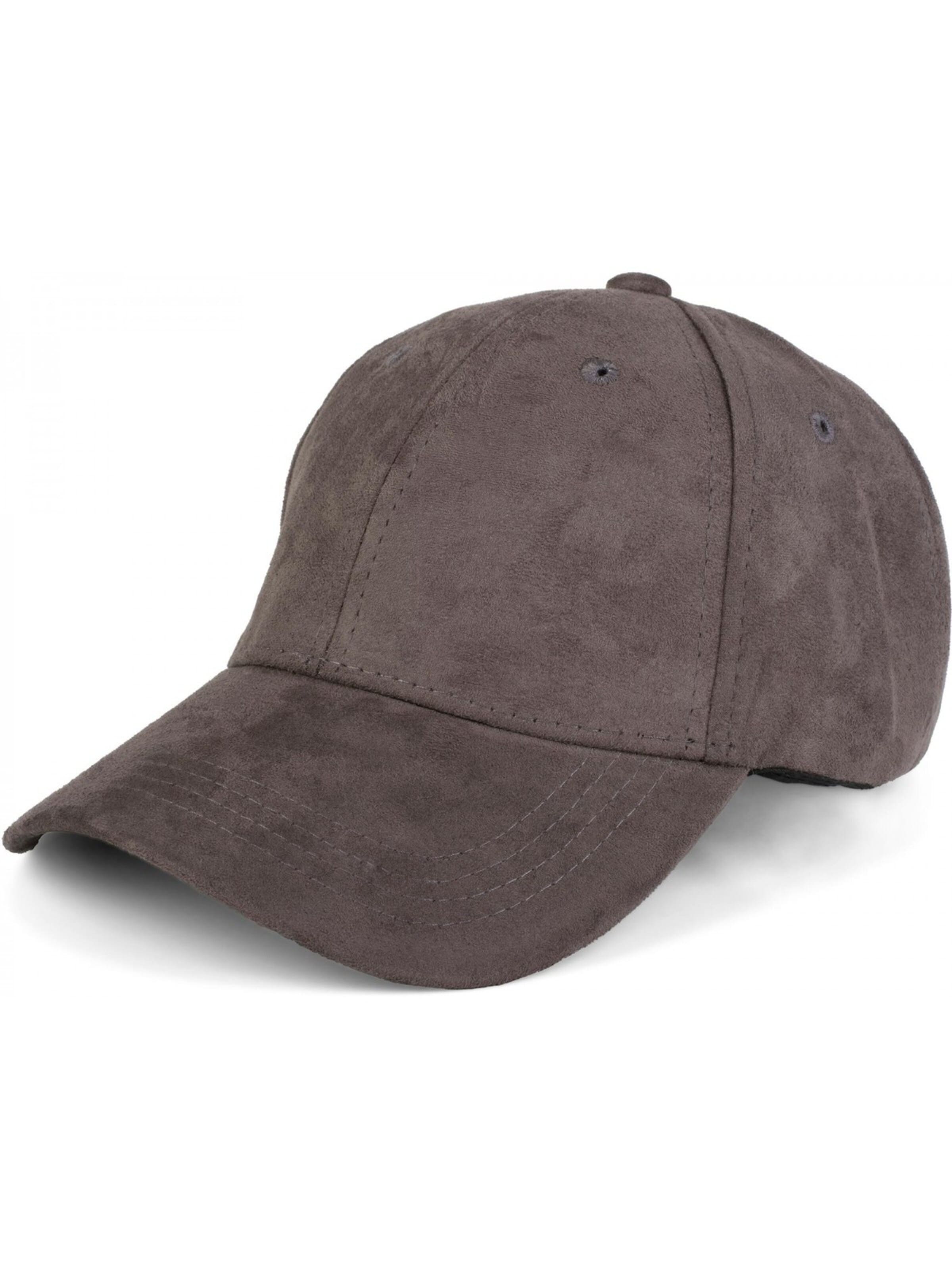 styleBREAKER Cap 'Cap in Wildleder Optik'‌‌ in Grau: Vorderseite