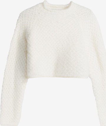 Bershka Sweater in White: front