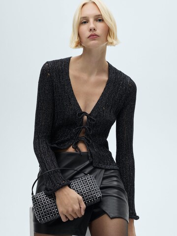 MANGO Strickjacke 'Lasso' in Schwarz: Vorderseite
