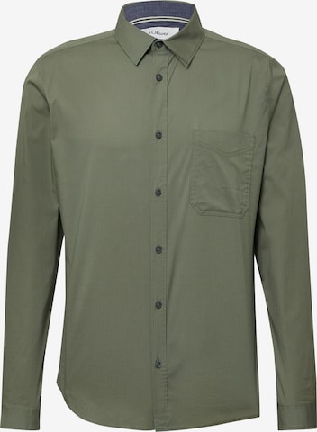 s.Oliver Regular fit Overhemd in Groen: voorkant