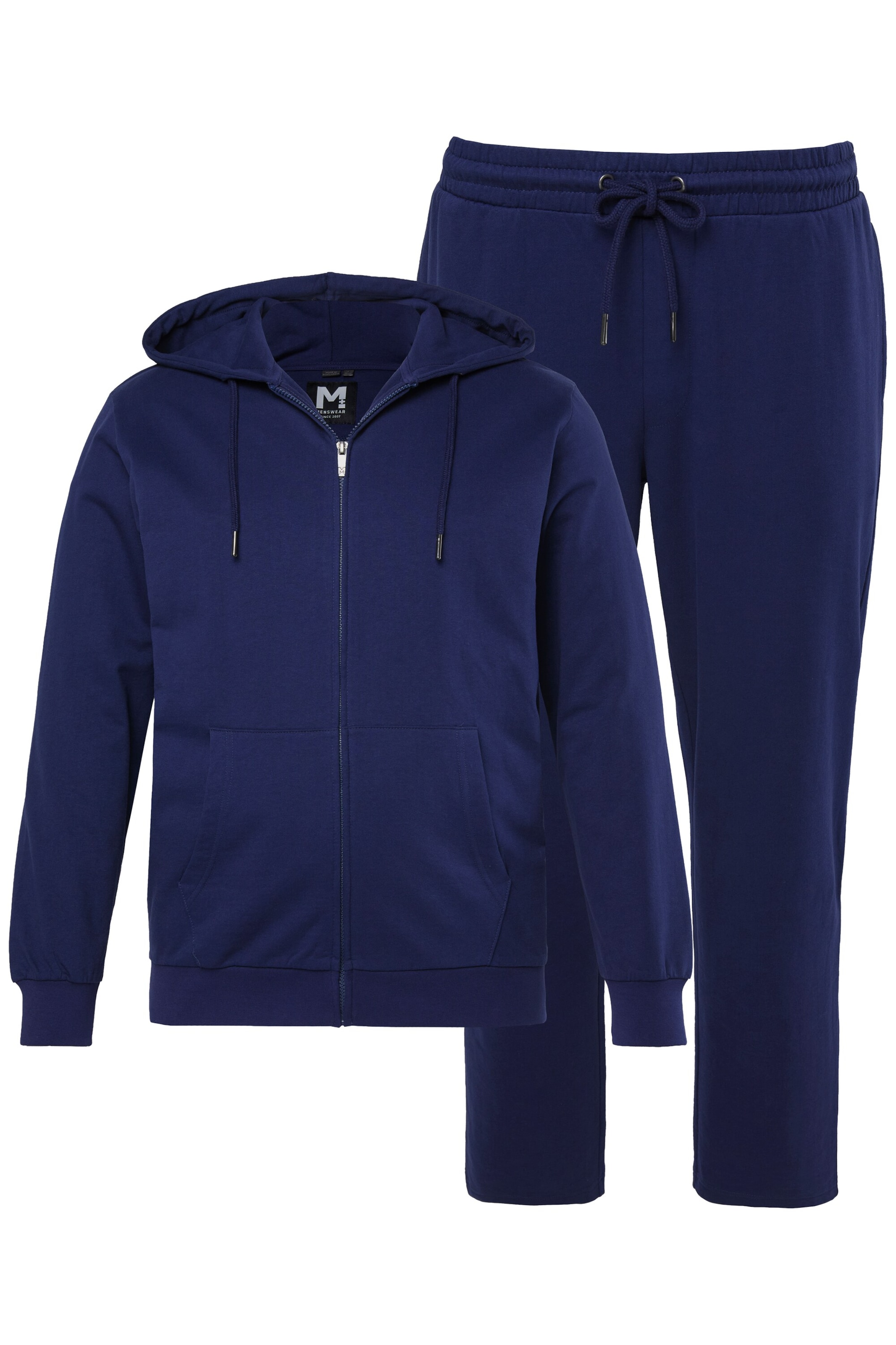 Men Plus Joggingpak in Blauw: voorkant