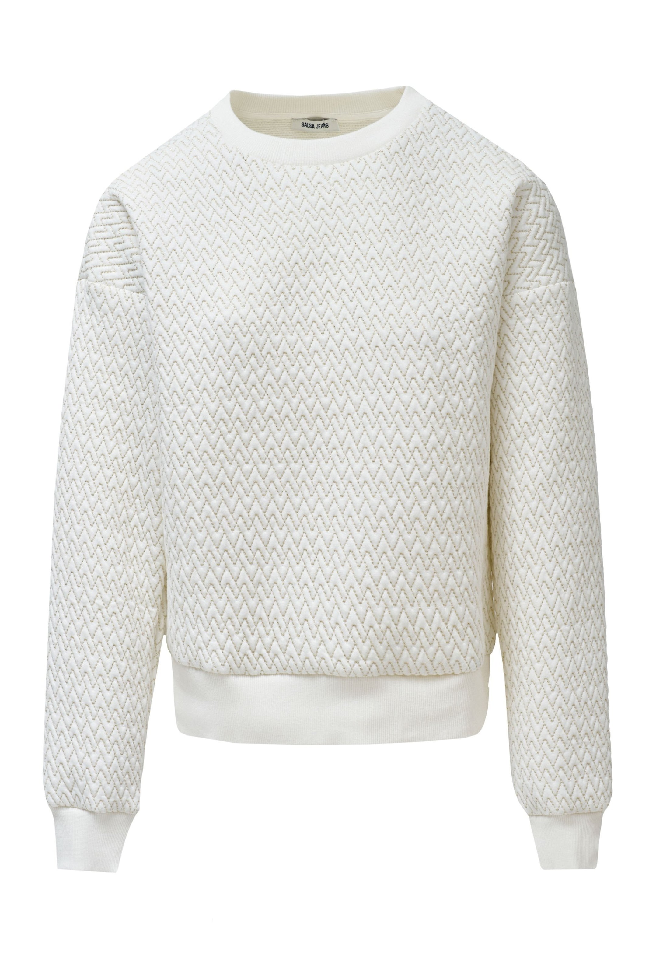 Salsa Jeans Sweatshirt in Wit: voorkant