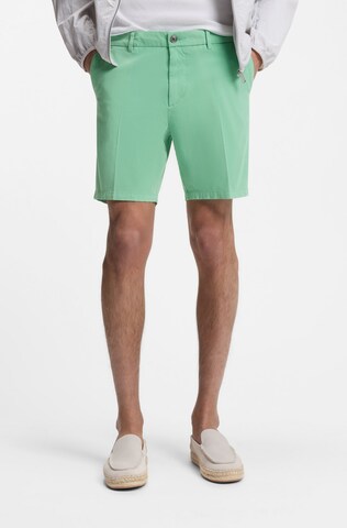 BOSS Slim fit Pleated Pants 'H-Kane1' in Green: front