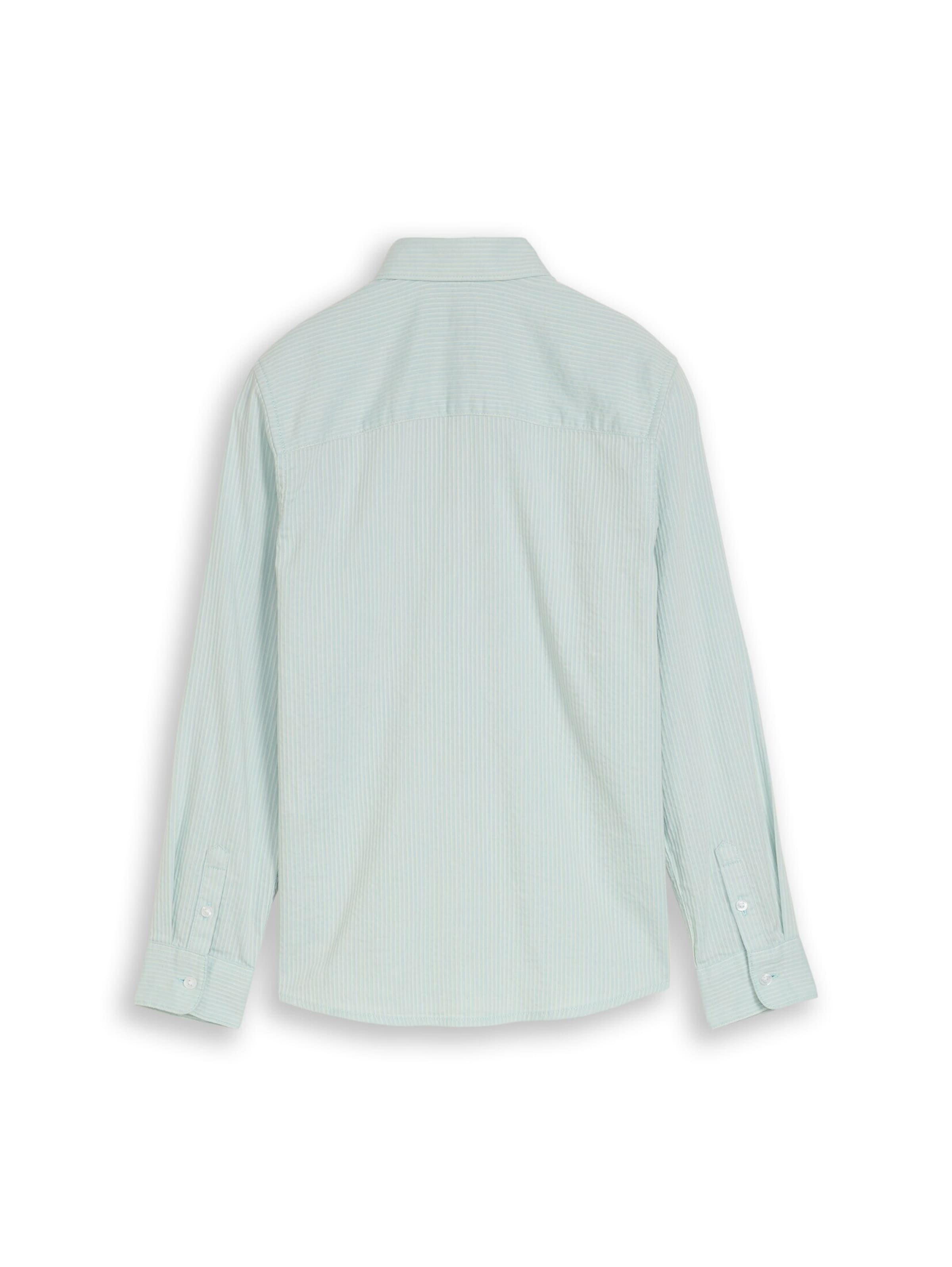 Coupe regular Chemise 'Dobby' TOM TAILOR en bleu