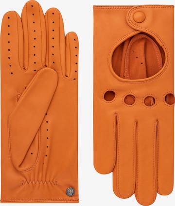 Roeckl Full Finger Gloves 'Rom Autofahrer' in Orange: front