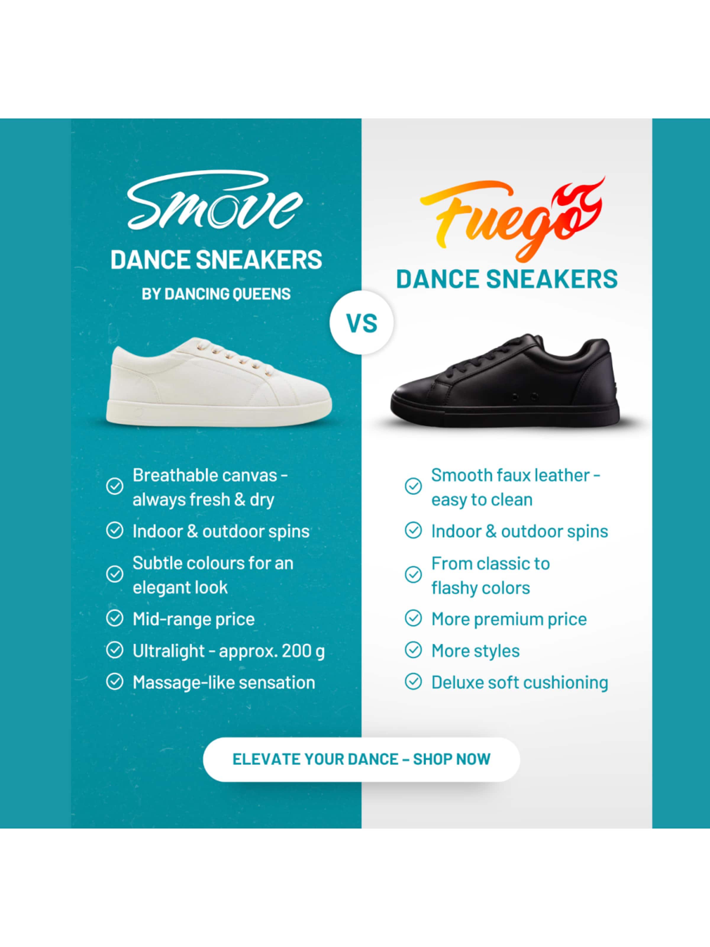 Dancing Queens Sneakers 'SMOVE Dance Sneaker' in Black