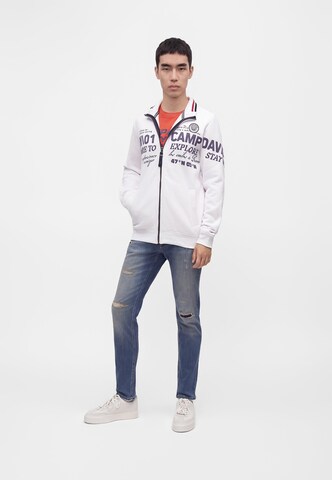 CAMP DAVID Zip-Up Hoodie in White