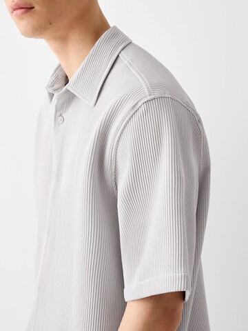 Bershka Regular fit Button Up Shirt in Grey