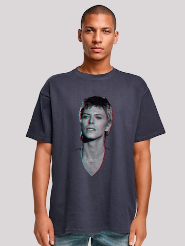 T-Shirt 'TV Times Pop Star David Bowie Portrait 1977' F4NT4STIC en bleu : devant