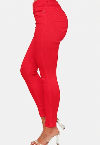 Elara Skinny Jeans in Rood
