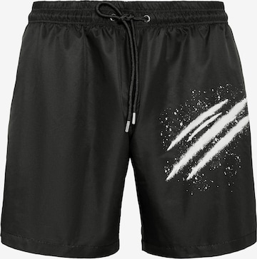Plein Sport - Bermudas en negro: frente