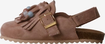 Scarpa bassa 'Kinder-Pantoletten mit Schnalle' di Super Mode in rosa: frontale