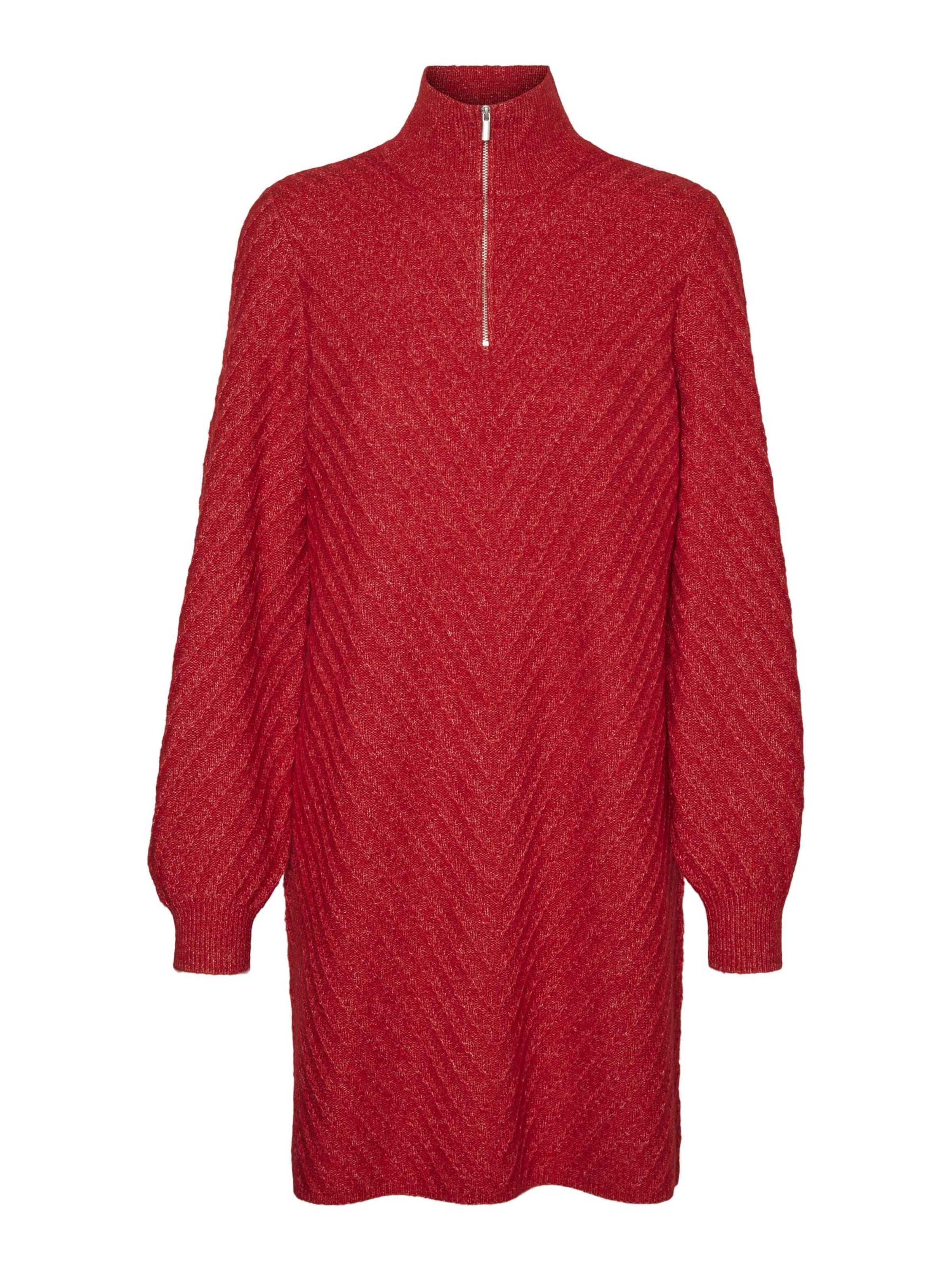 Robes en maille VERO MODA en rouge : devant