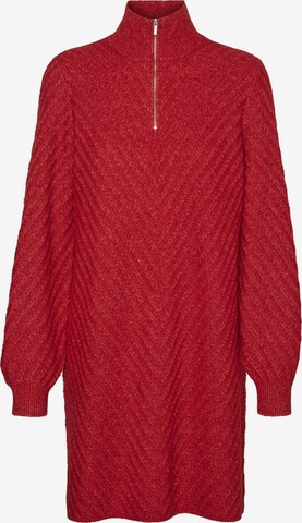 Robes en maille VERO MODA en rouge : devant