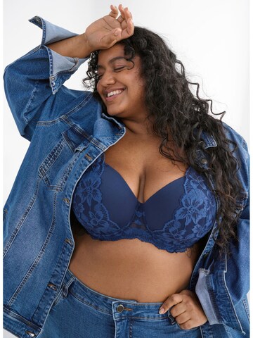 Devoted by Zizzi Bralette Bra 'Leva' in Blue