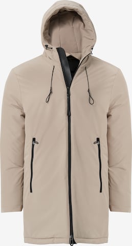 Ron Tomson Wintermantel, Model trägt Größe M in Braun: Vorderseite