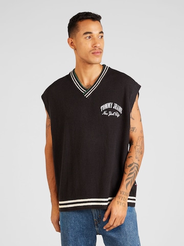 Tommy Jeans Sweater Vest in Black: front