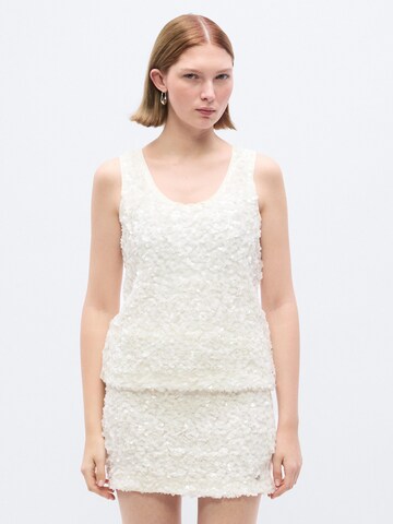 Calvin Klein Jeans Bluza | bela barva: sprednja stran