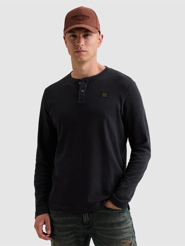 PME Legend Regular fit Skjorta 'Henley T-shirt with long sleeves and garment-dye wash' i blå