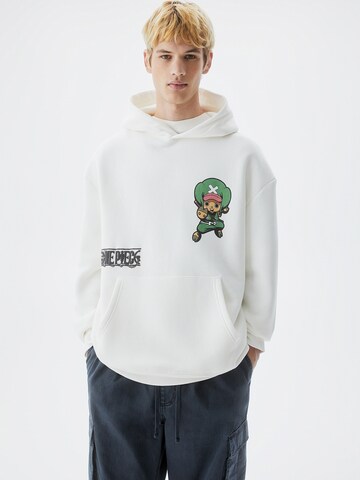 Pull&Bear Sweatshirt in White: front