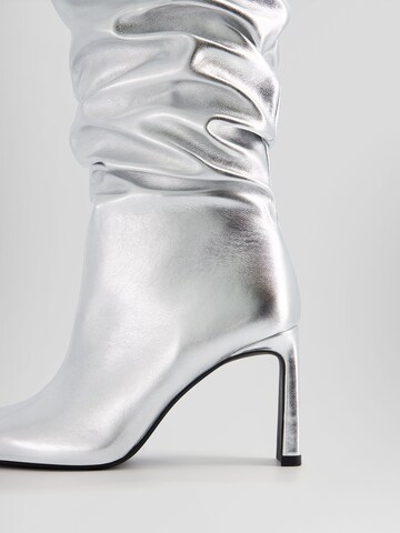 Bershka Boot in Silver