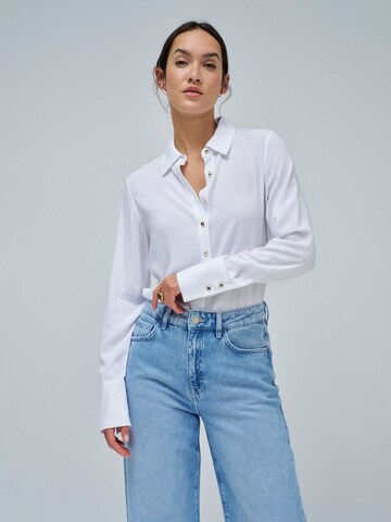 Salsa Jeans Blouse 'Birmingham' in Wit: voorkant