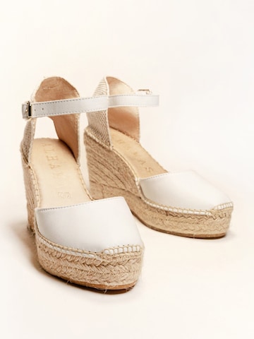 Alhamas - Zapatos destalonado 'Alpargata Cuña 10 cm' en blanco