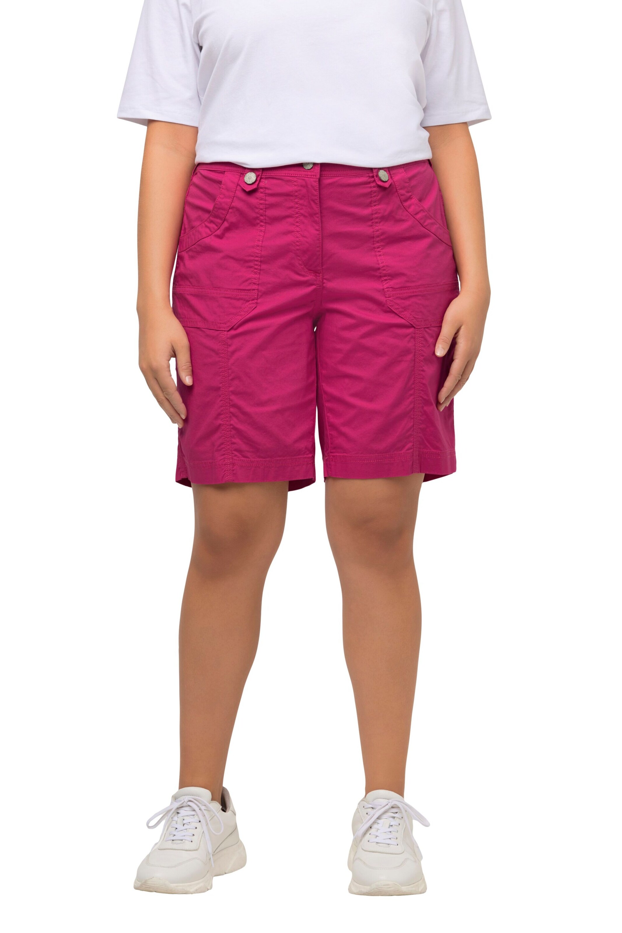 Ulla Popken Regular Broek in Roze: voorkant