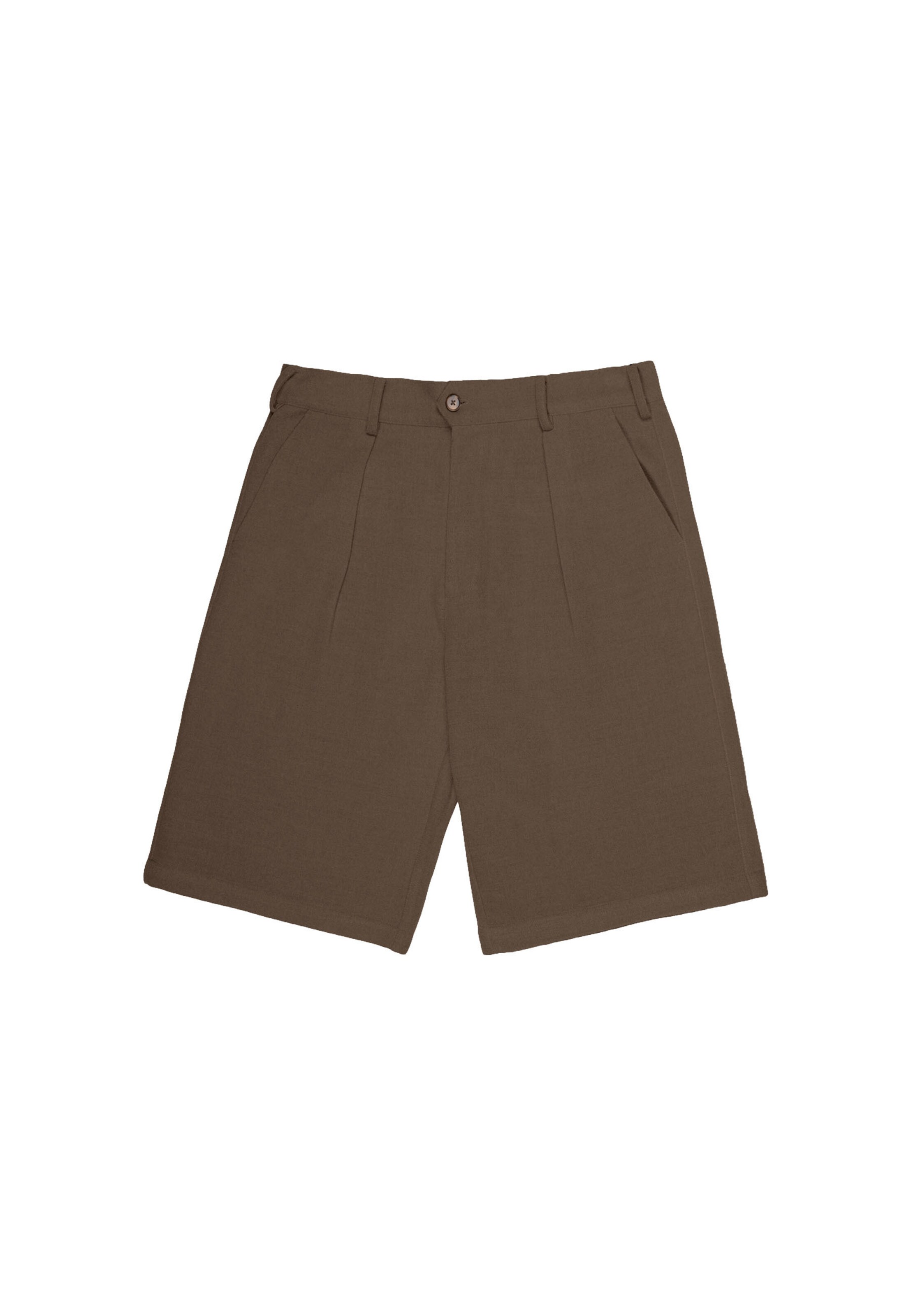 Prohibited Loosefit Bandplooibroek 'Podium' in Bruin: voorkant