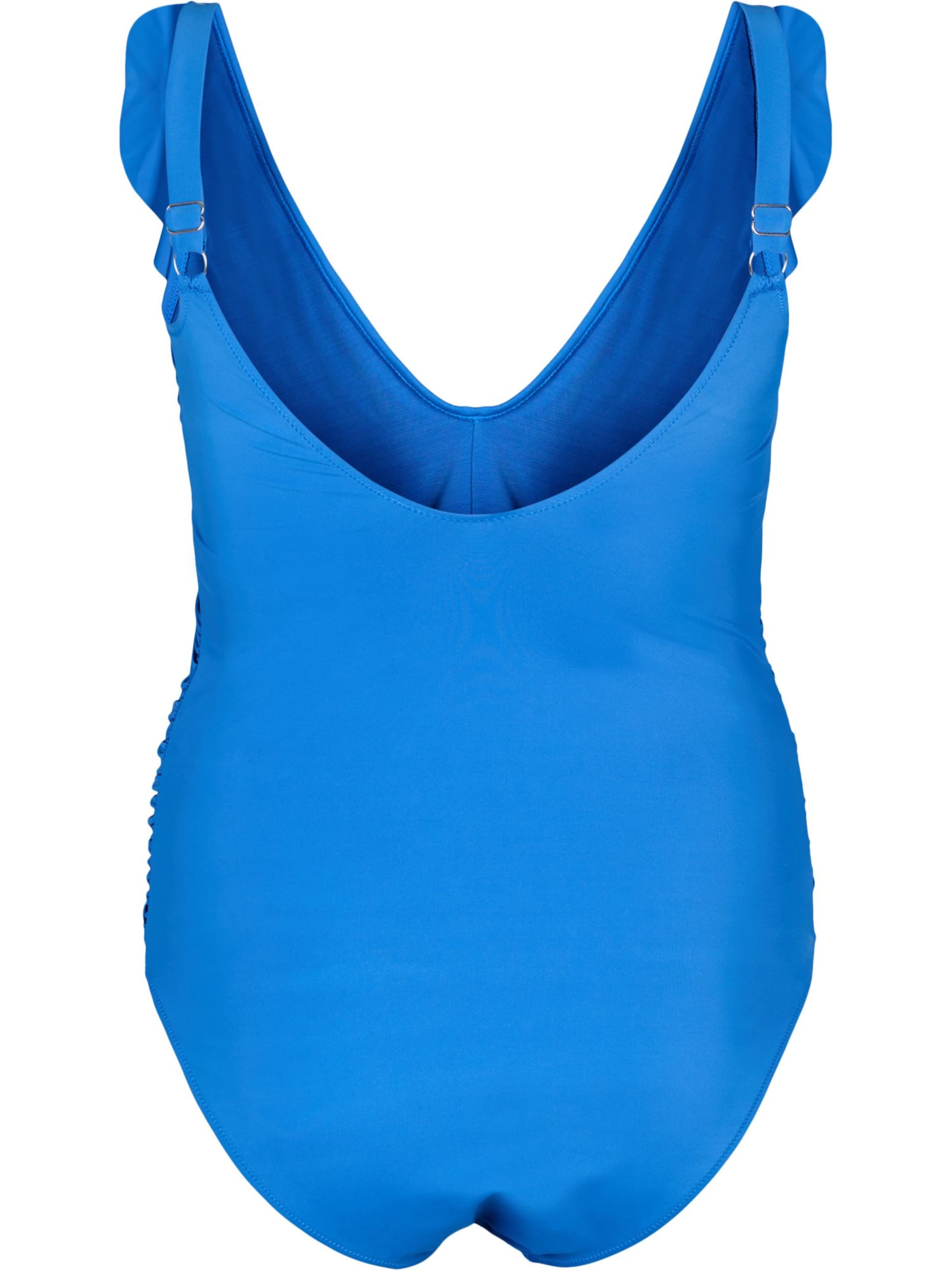 Swim by Zizzi Bralette Swimsuit 'Skitrin' in Blue