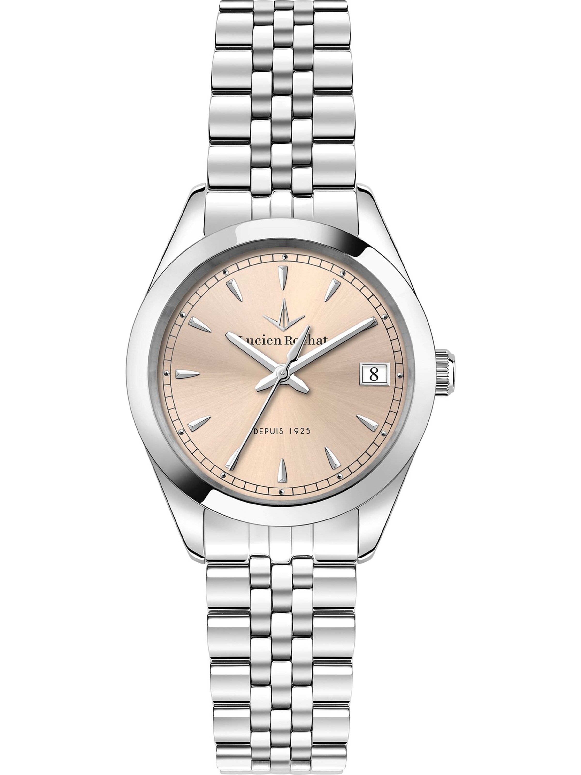 Lucien Rochat Analoguhr in Silber: Vorderseite