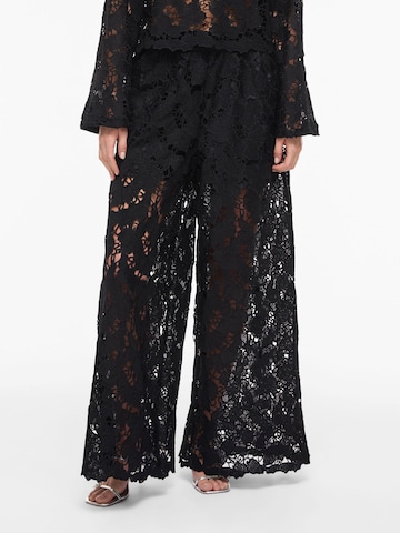 VILA Wide leg Trousers 'VIHylde' in Black: front