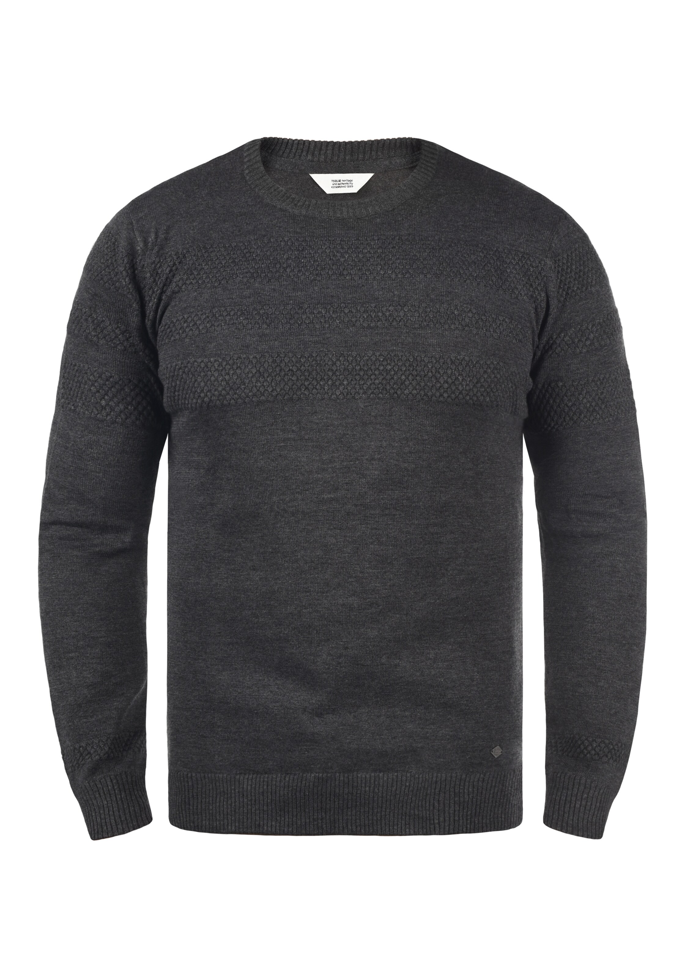 !Solid Pullover 'Barima' in Grau: Vorderseite