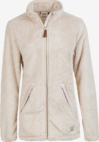 Weather Report Athletic Fleece Jacket 'Lucille' in Brown: front