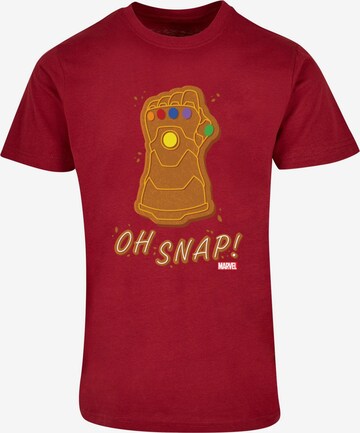 ABSOLUTE CULT Shirt 'Marvel - Thanos Oh Snap' in Rood: voorkant