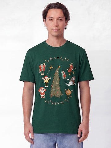 Maglietta 'Christmas 2024' di Watapparel in verde: frontale