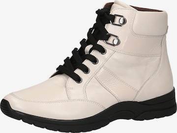 CAPRICE Lace-Up Ankle Boots in White: front