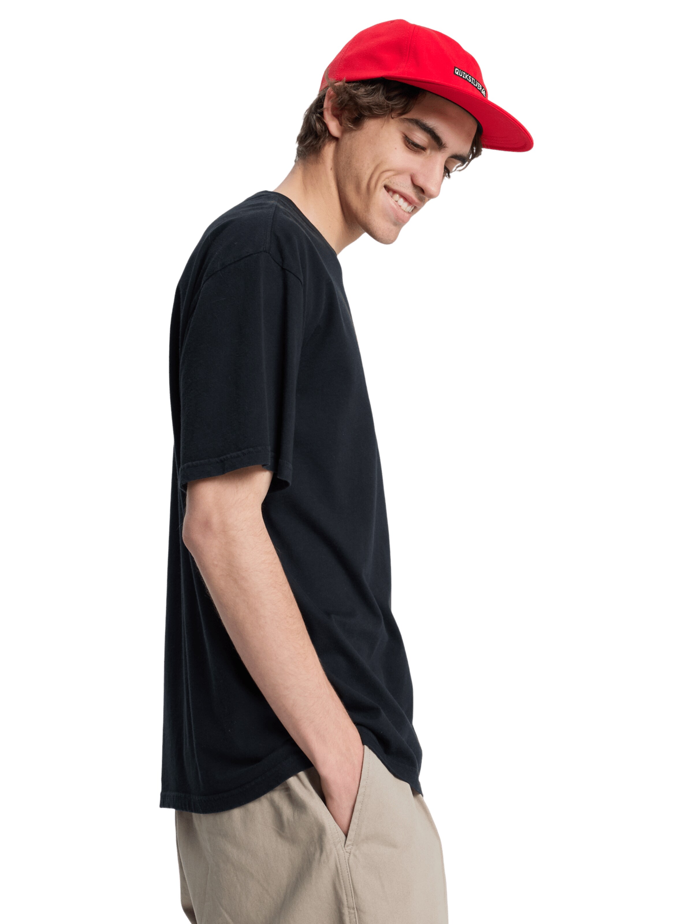 QUIKSILVER T-Shirt 'Structured Flower' in Schwarz