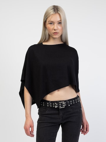 BROKE + SCHÖN Cape in Schwarz: Vorderseite