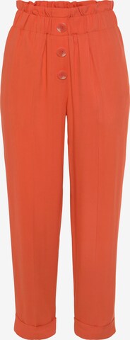 LASCANA - Pantalón plisado en naranja: frente