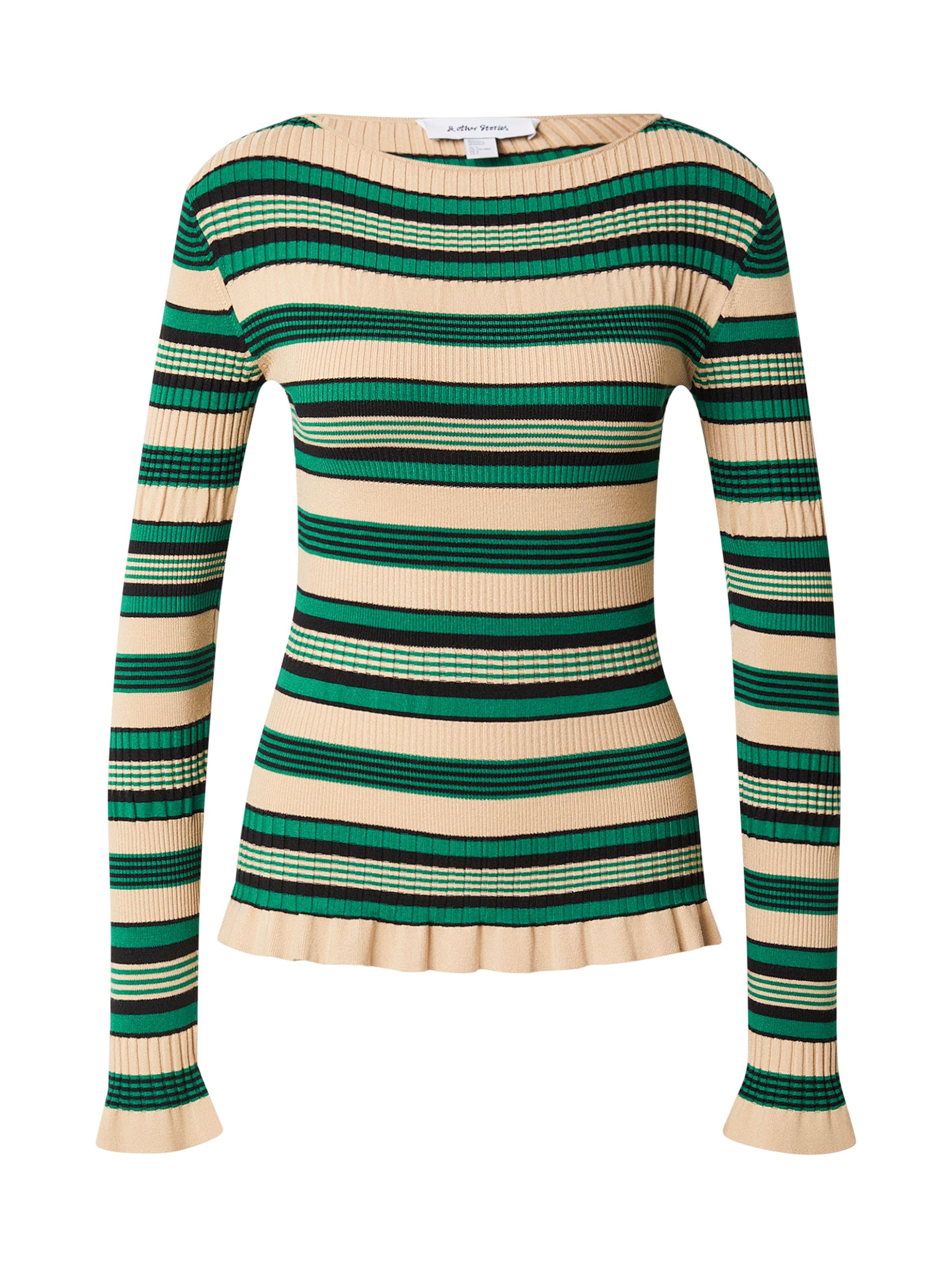 & Other Stories Πουλόβερ σε μπεζ / πράσινο / μαύρο, Άποψη προϊόντος