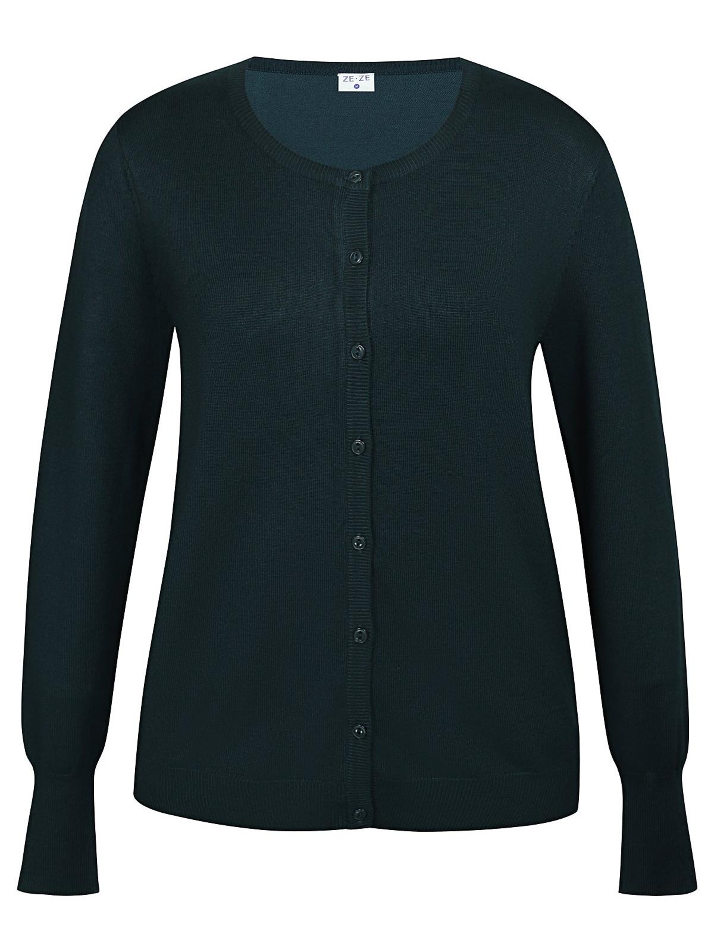 ze-ze Gebreid vest 'Norma 106' in Groen: voorkant