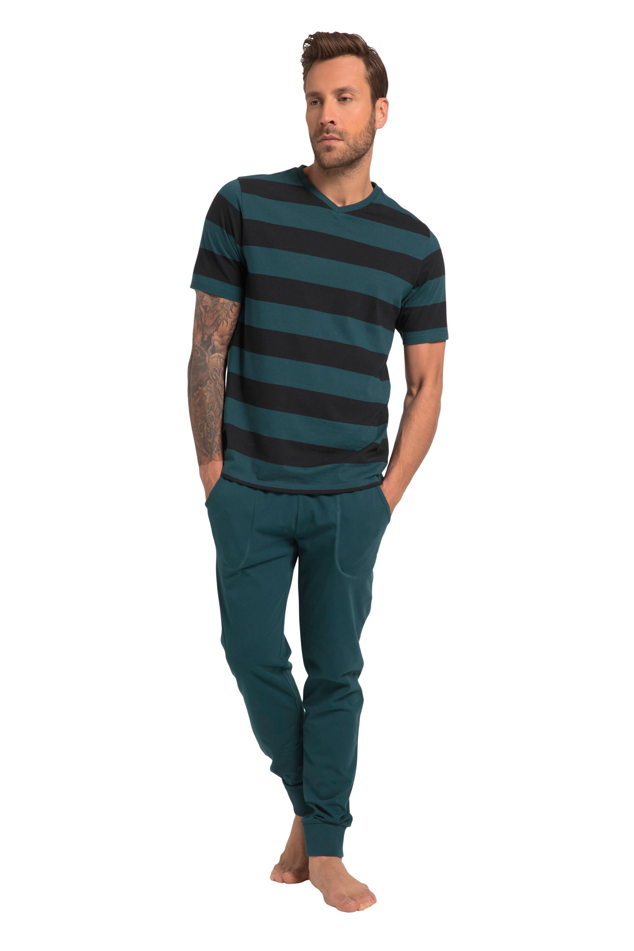 JP1880 Pyjama lang in Grün: Vorderseite