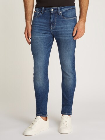 Coupe slim Jean Calvin Klein Jeans en bleu : devant