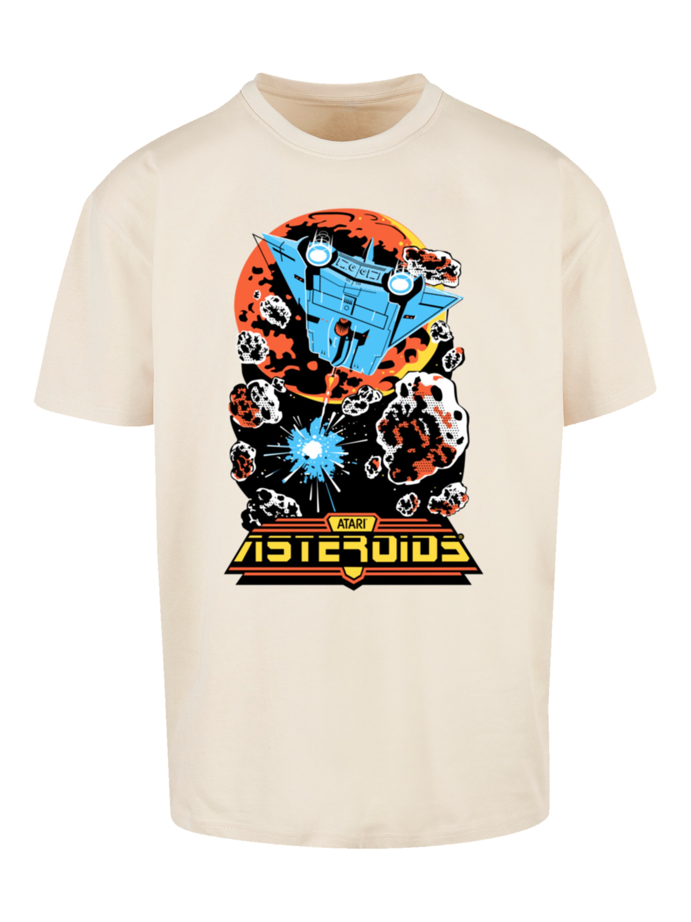 F4NT4STIC Shirt 'Asteroids Vintage Atari Retro Gaming' in Beige: voorkant
