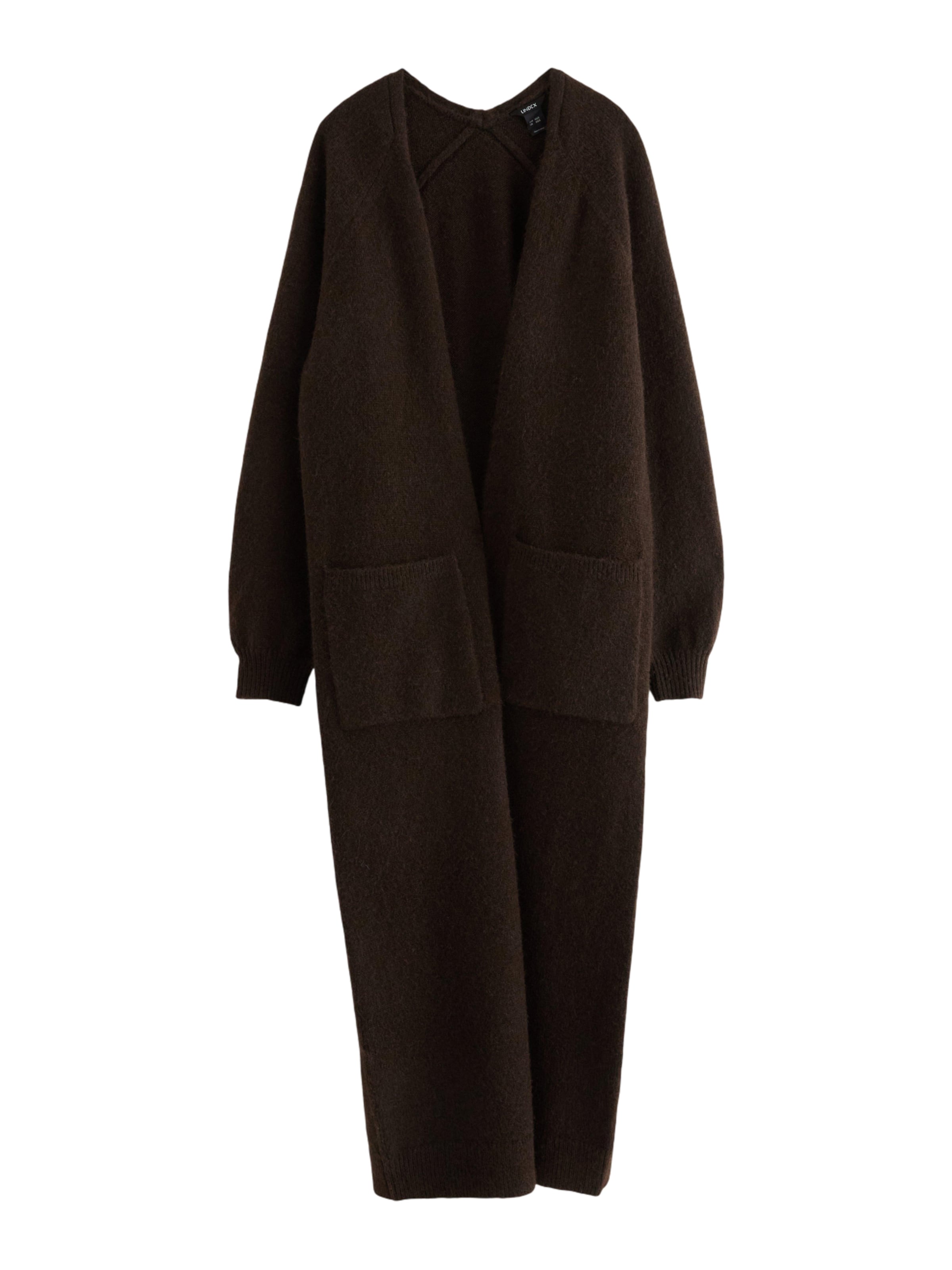 Lindex Knitted Coat 'Amaka' in Brown: front
