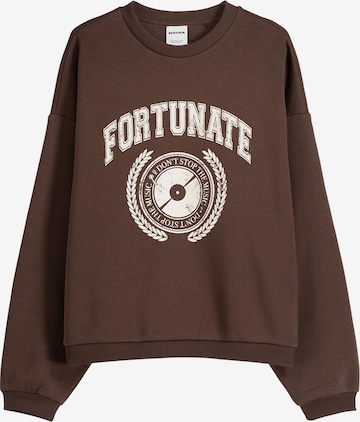 Bershka Sweatshirt in Brown: front